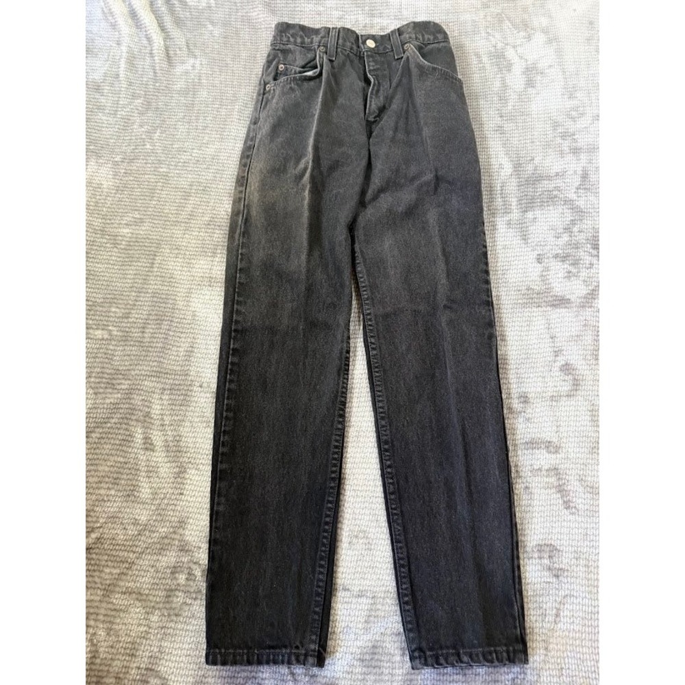 Vintage Levis 950 Black Relaxed Fit Tapered Leg Jeans 3 Orange Tab USA 24X29